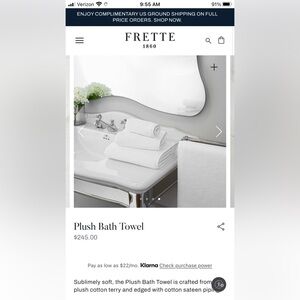 Frette White Bath Towels Set of 2